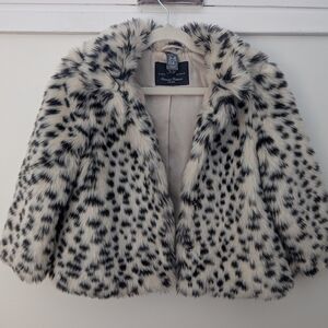 Chic Leopard Print Faux Fur Jacket